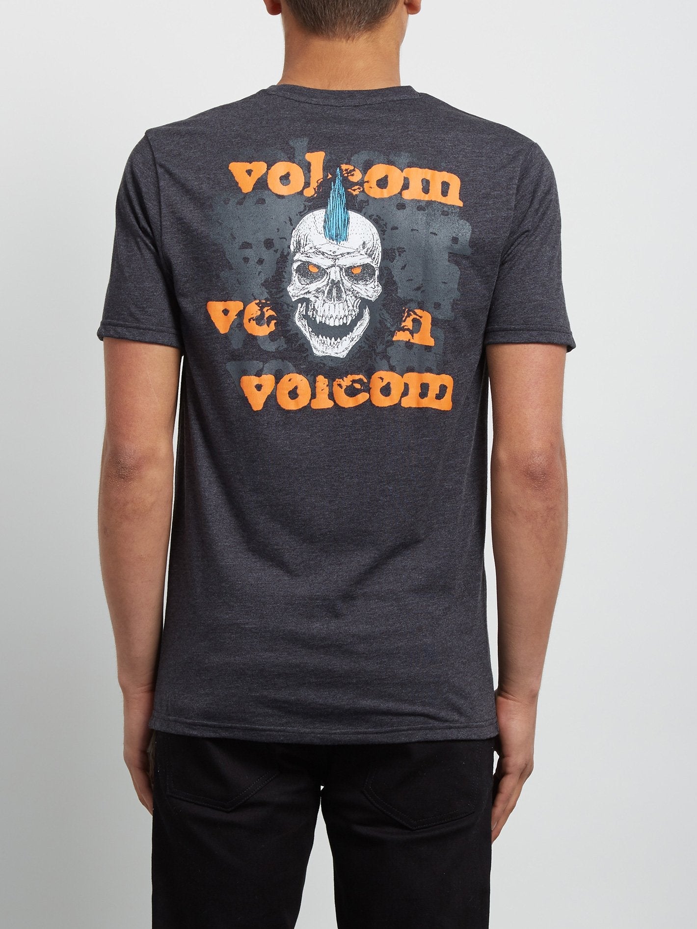 Peek A Boo Short Sleeve Tee - Heather Black