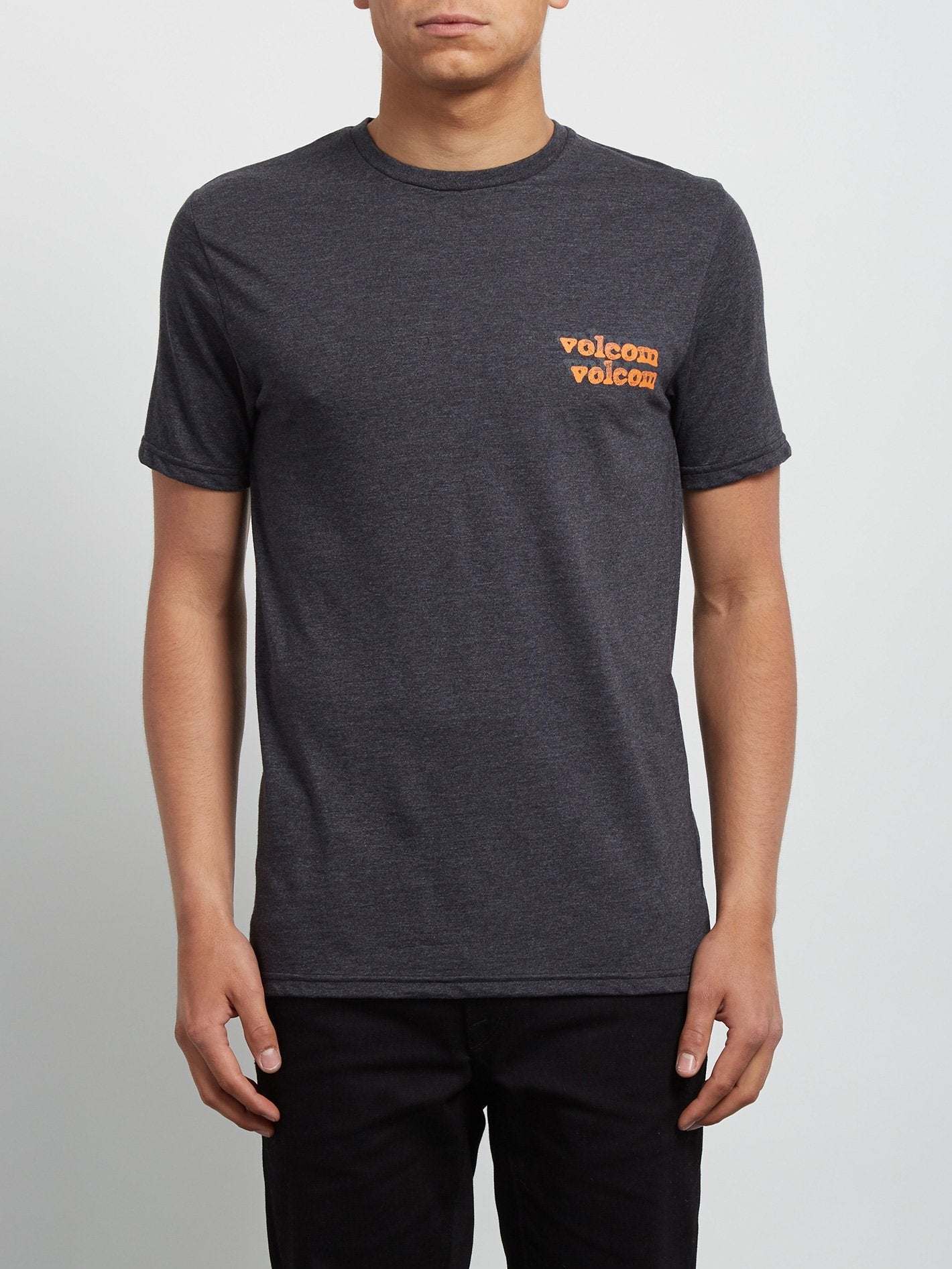 Peek A Boo Short Sleeve Tee - Heather Black