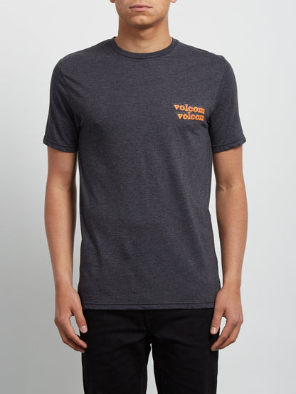 Peek A Boo Short Sleeve Tee - Heather Black
