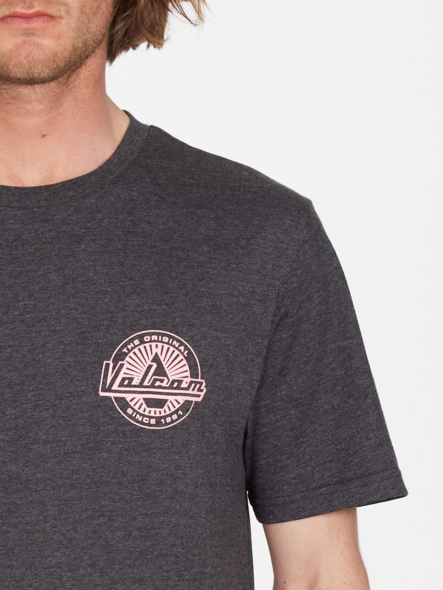 Initial T-shirt - HEATHER BLACK