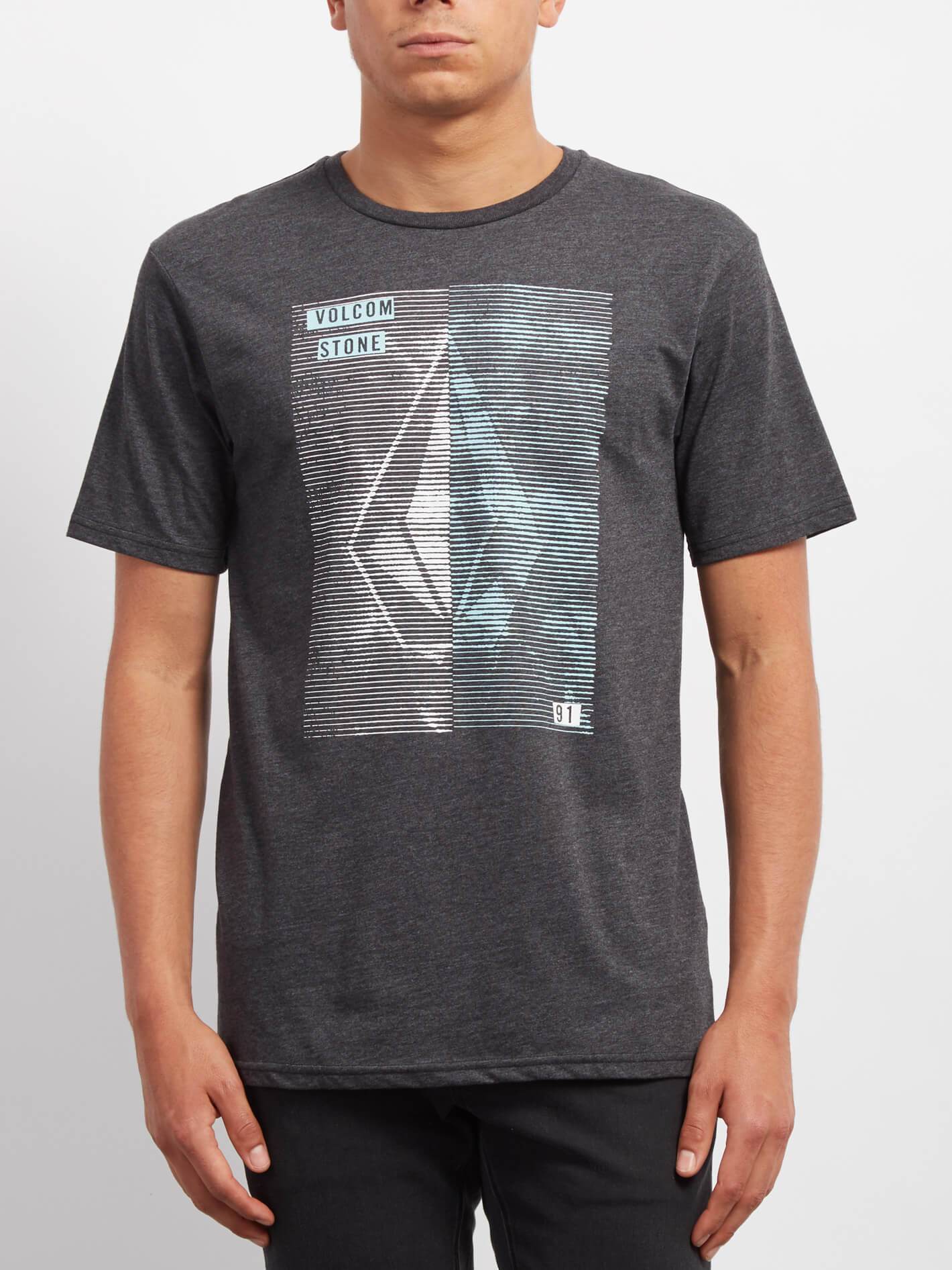 Line Tone Heather T-shirt - Heather Black