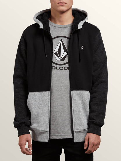 Single Stone Lined Zip Hoodie - Black Combo