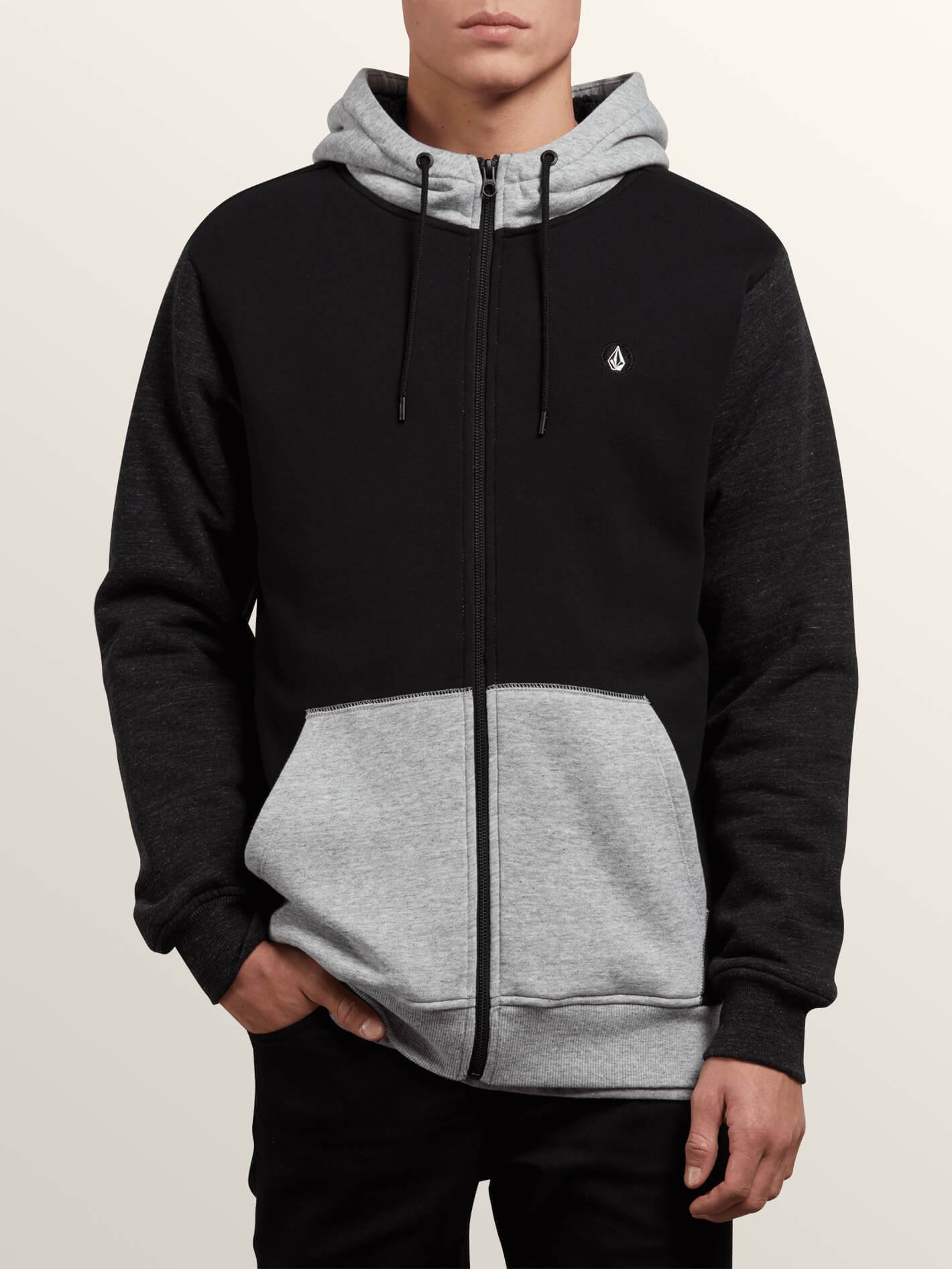 Single Stone Lined Zip Hoodie - Black Combo