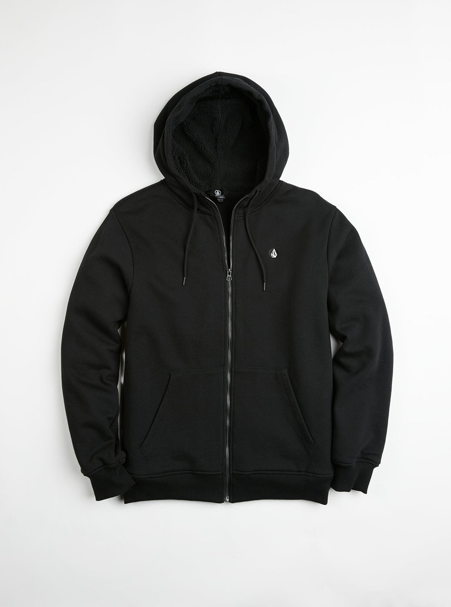 Single Stone Lined Zip Hoodie - Black