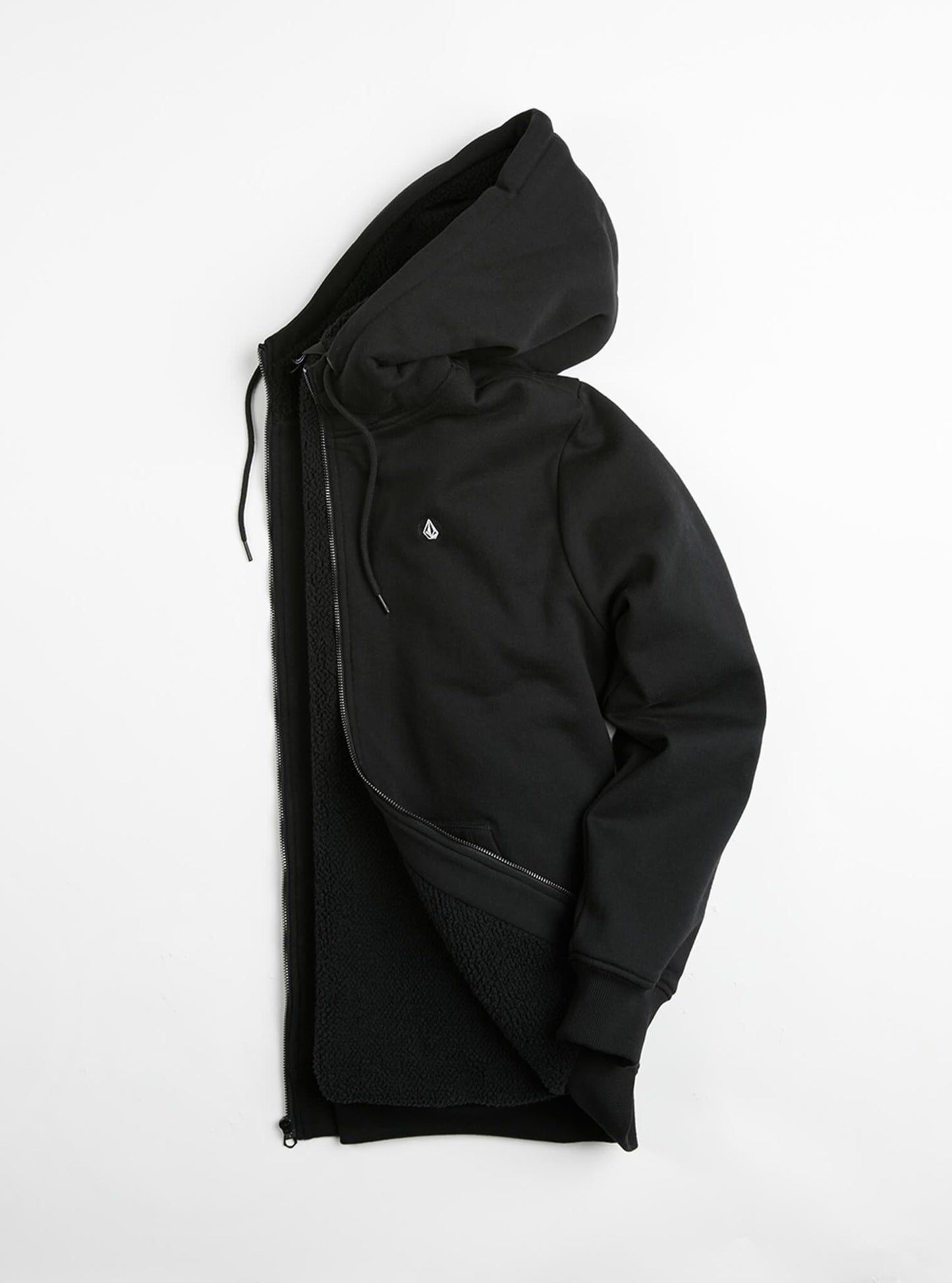 Single Stone Lined Zip Hoodie - Black