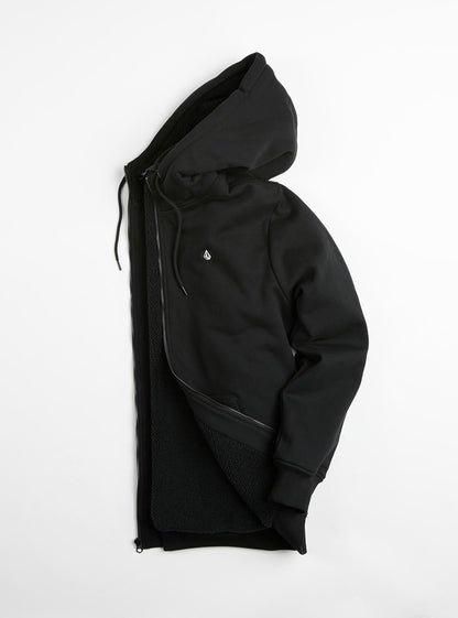 Single Stone Lined Zip Hoodie - Black