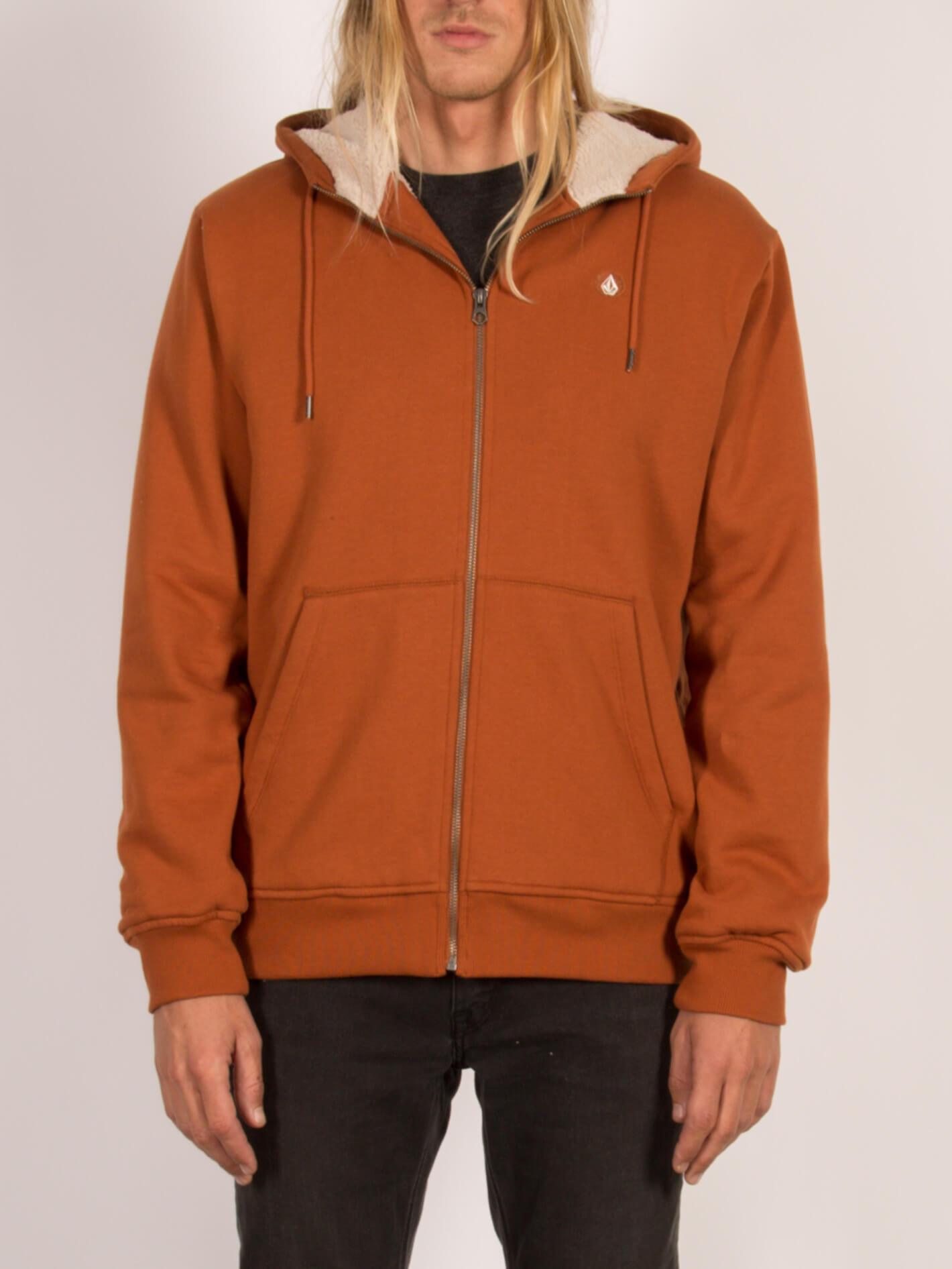 Single Stone Lined Zip Hoodie - Copper