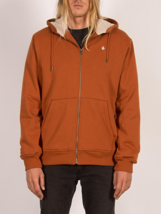 Single Stone Lined Zip Hoodie - Copper