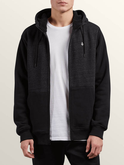 Single Stone Lined Zip Hoodie - Sulfur Black