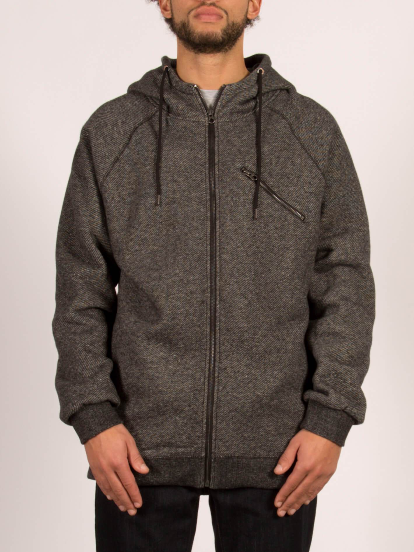 STATIC STN LINED ZIP BLACK