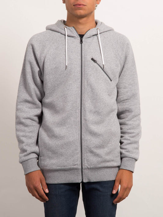 STATIC STN LINED ZIP GREY