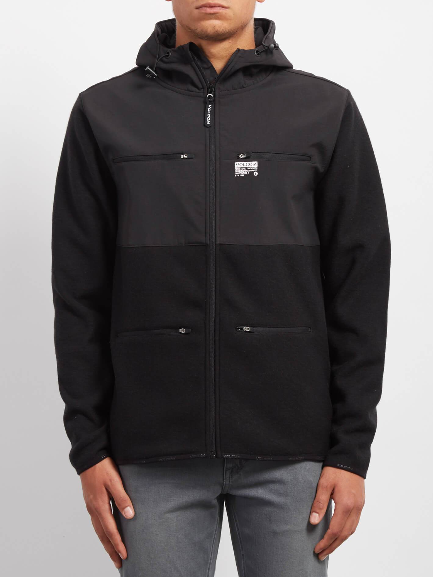 Doked Zip Sweaters - Black