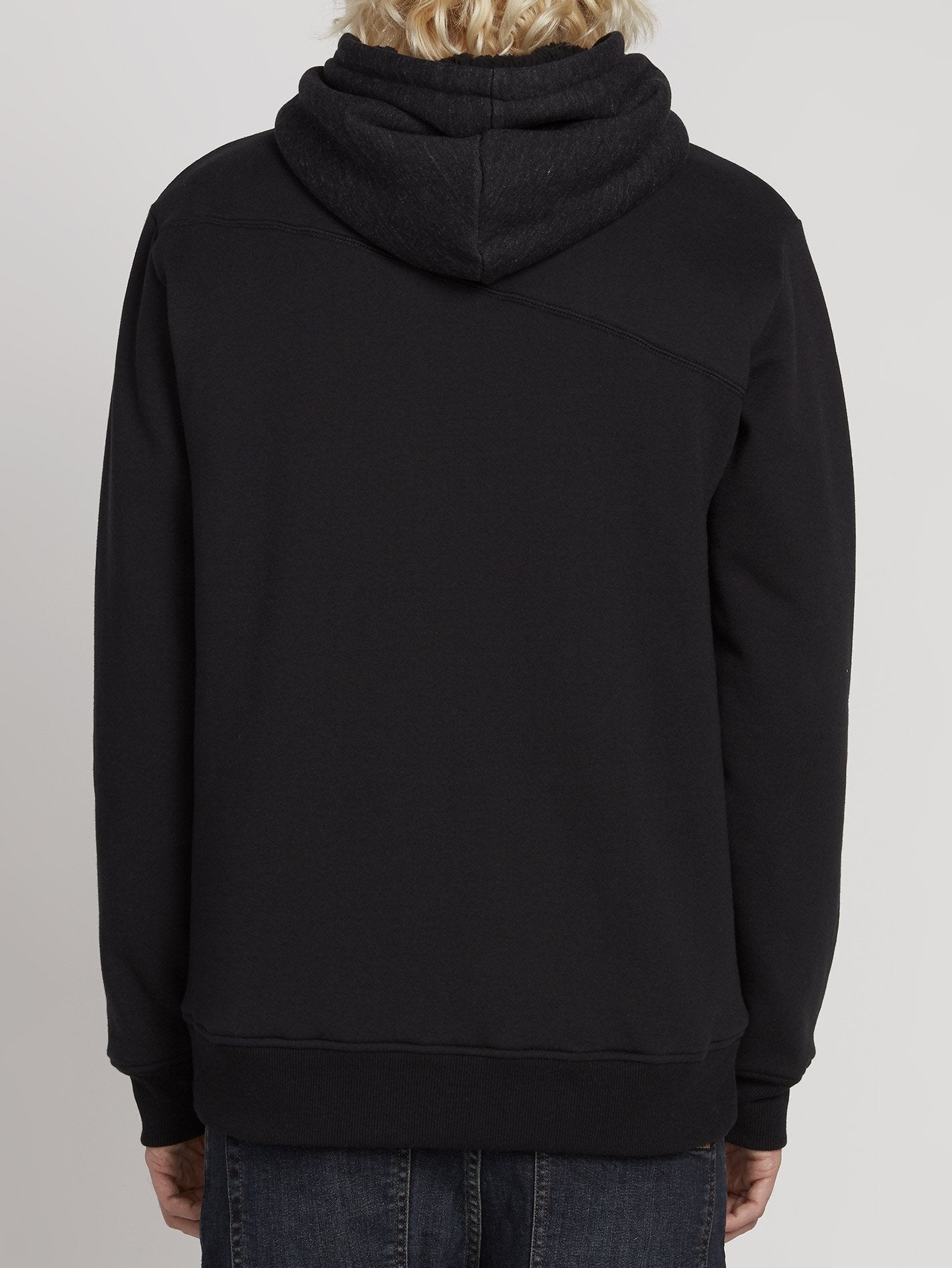 Single Stone Lined Zip Hoodie - Black