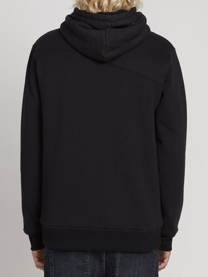 Single Stone Lined Zip Hoodie - Black