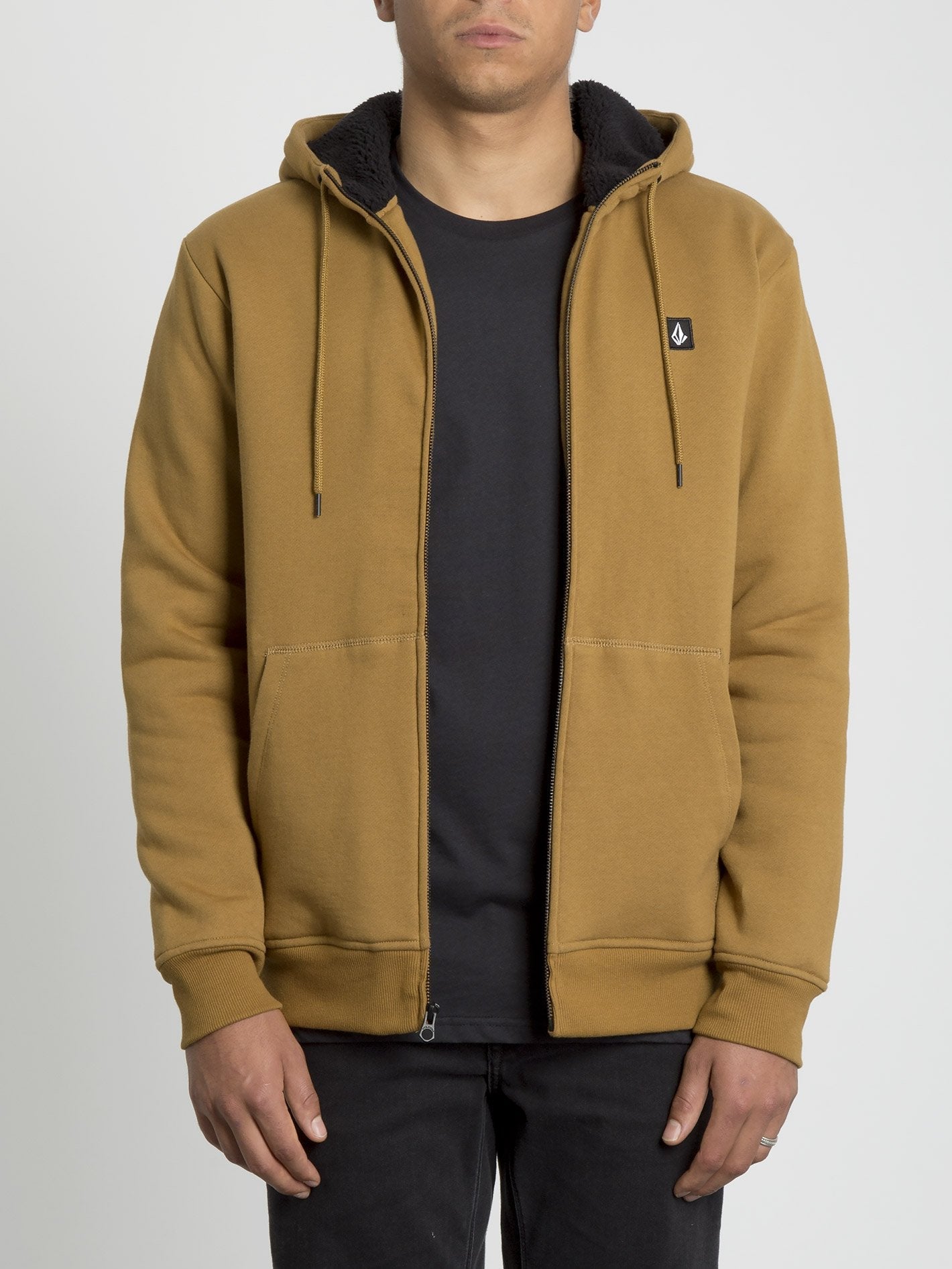Single Stone Lined Zip Hoodie - Rust