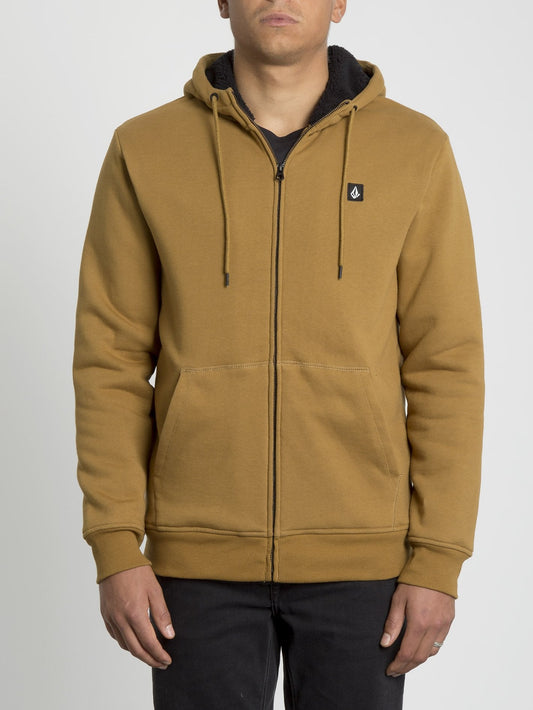 Single Stone Lined Zip Hoodie - Rust