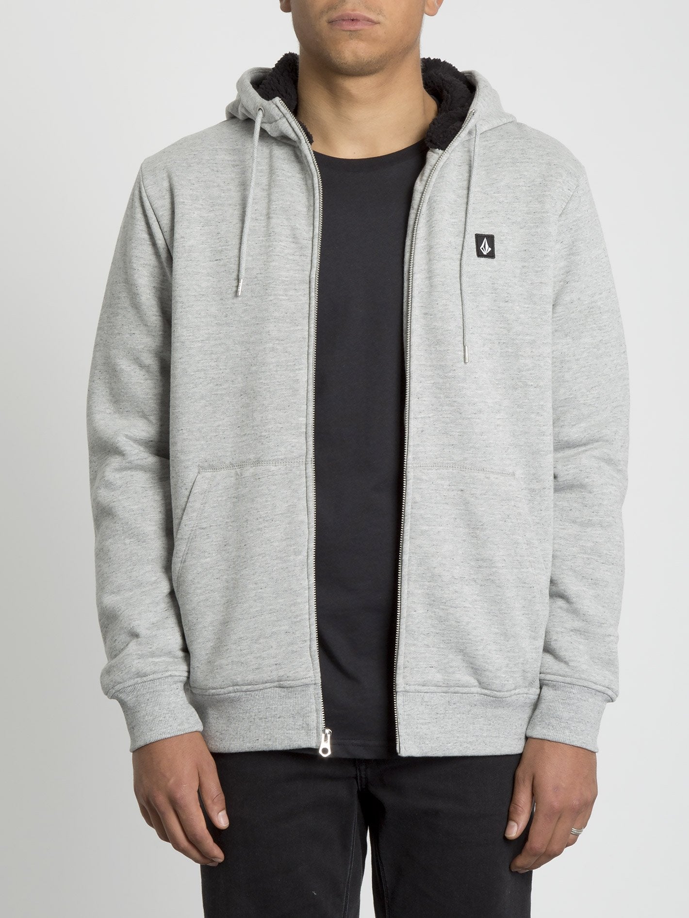 Single Stone Lined Zip Hoodie - Storm
