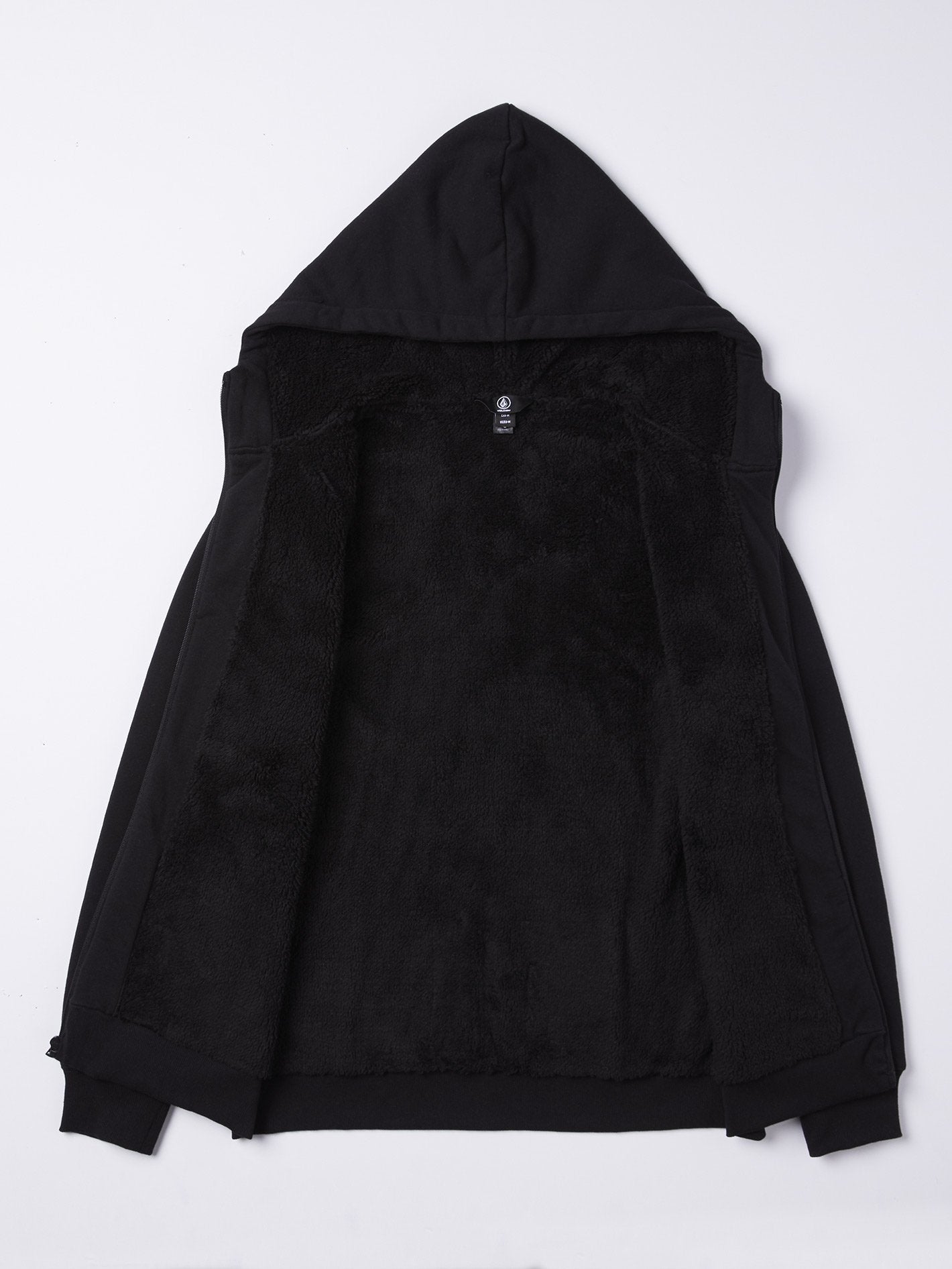 Stone Lined Zip Hoodie - Black