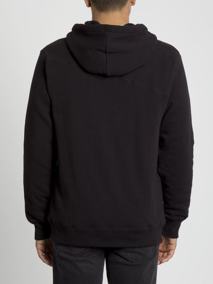 Stone Lined Zip Hoodie - Black