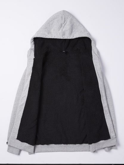 Stone Lined Zip Hoodie - Storm