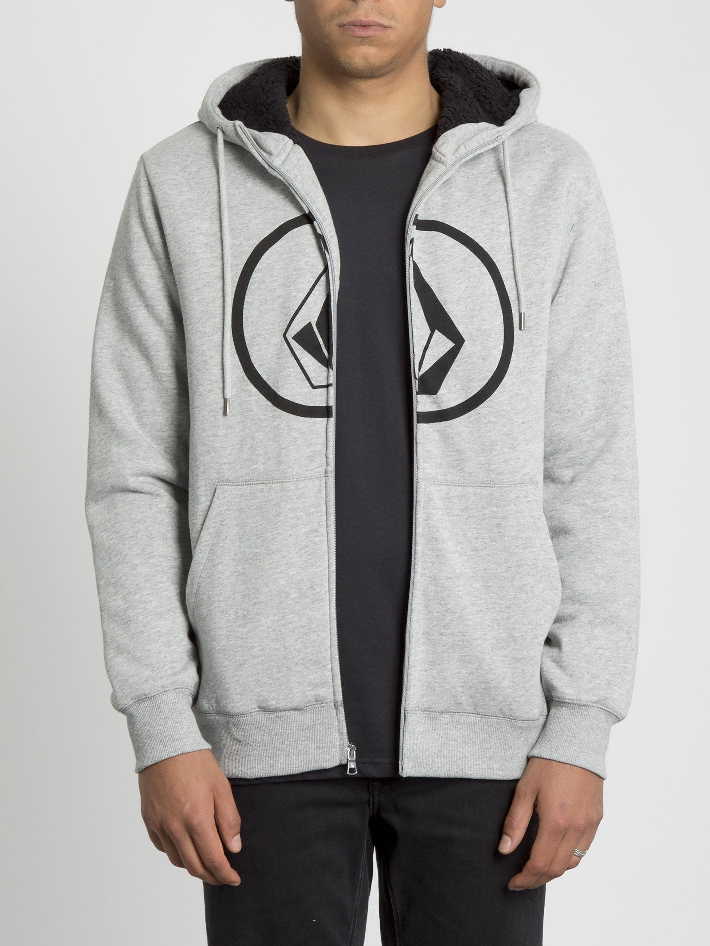 Stone Lined Zip Hoodie - Storm