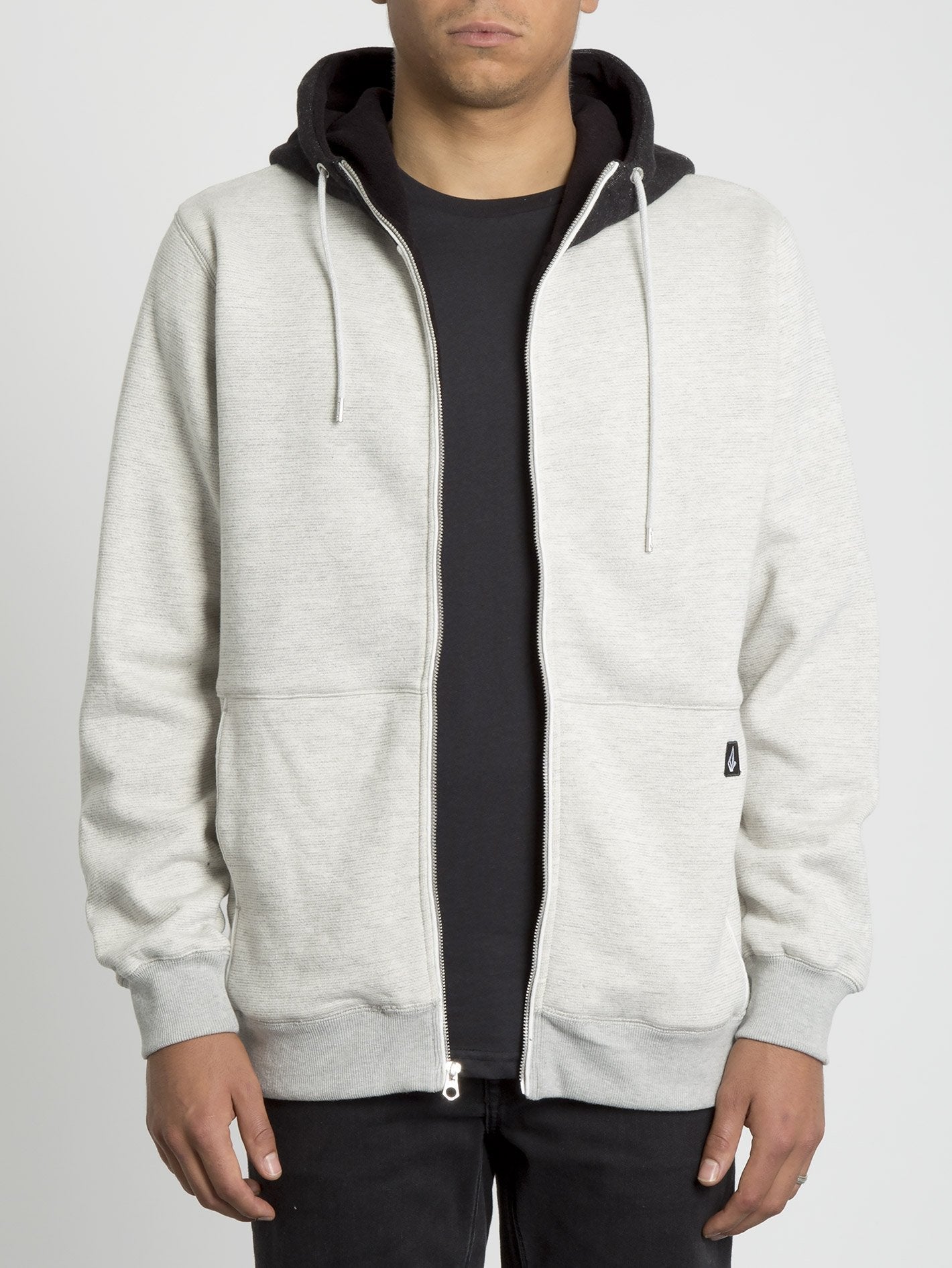 Drastic Stone Lined Zip Hoodie - Heather Grey