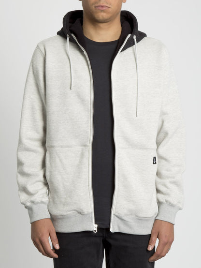 Drastic Stone Lined Zip Hoodie - Heather Grey