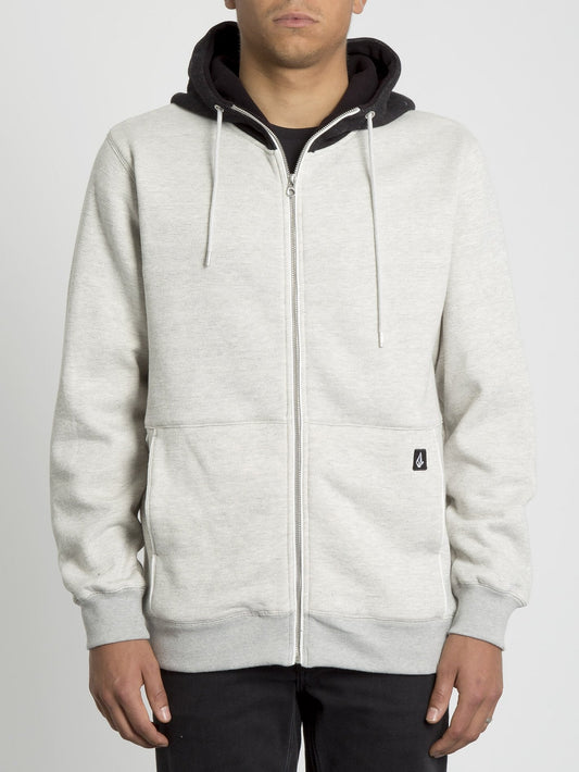 Drastic Stone Lined Zip Hoodie - Heather Grey