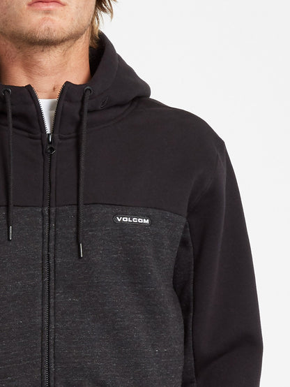 Single Stone Div Lined Zip-up Hoodie - HEATHER BLACK