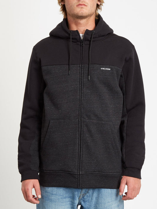 Single Stone Div Lined Zip-up Hoodie - HEATHER BLACK