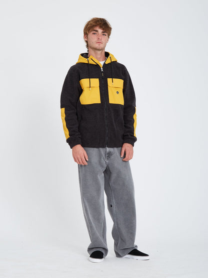 Yzzolater Lined Zip Hoodie - BLACK