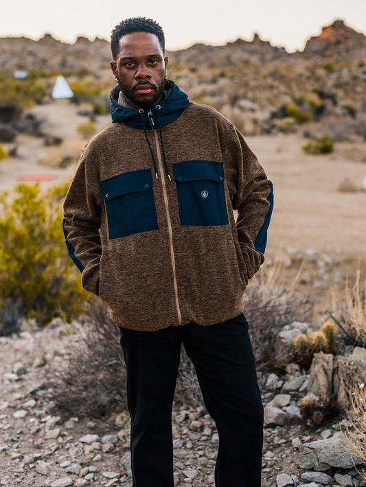 Yzzolater Lined Zip Hoodie - DARK TAUPE