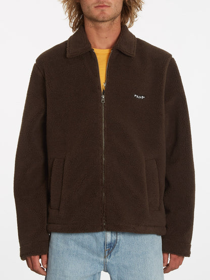 Edwart Sherpa Jacket - DARK BROWN