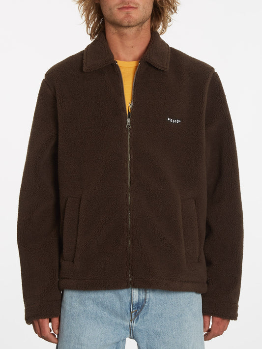 Edwart Sherpa Jacket - DARK BROWN