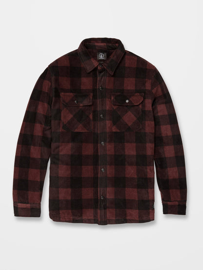 Bowered Fleece Over-shirt - MAHOGANY