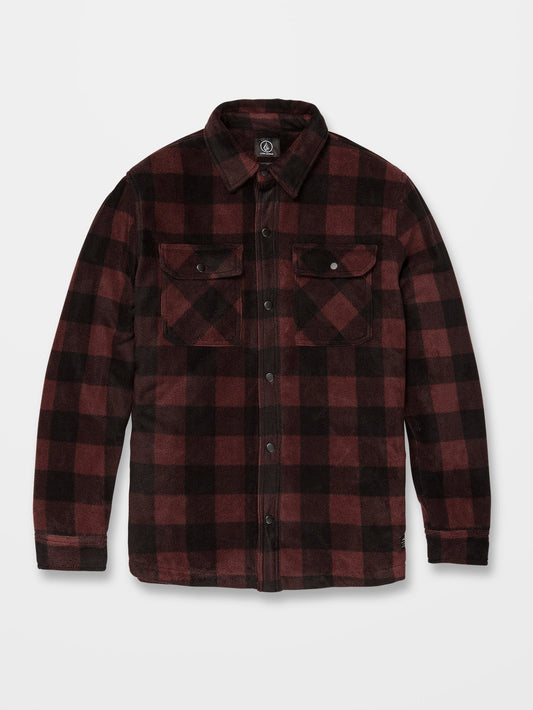 Bowered Fleece Over-shirt - MAHOGANY