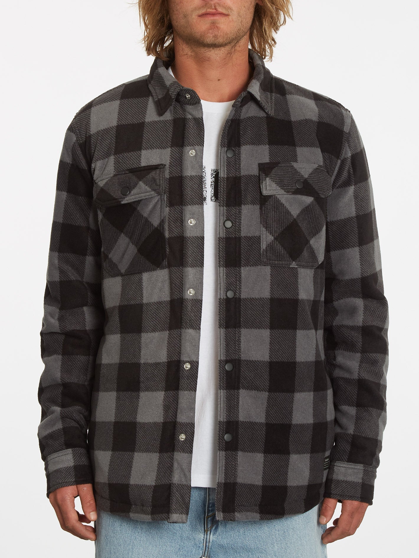 Bowered Fleece Over-Shirt - PEWTER