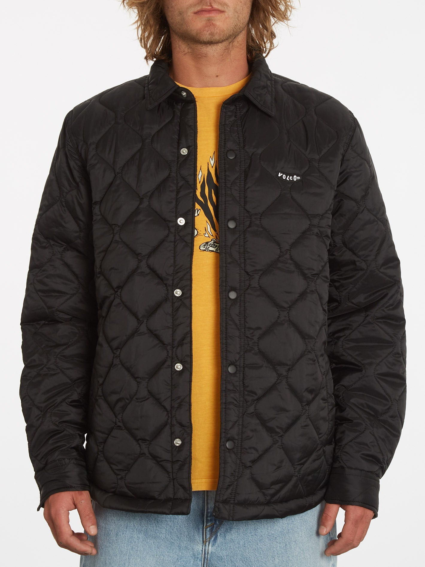 Bowered Plus Fleece Over-Shirt - BLACK
