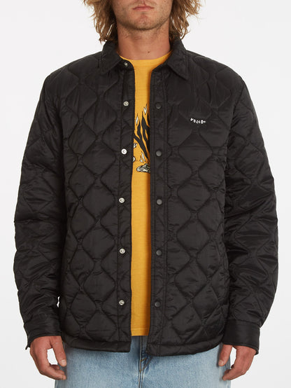 Bowered Plus Fleece Over-Shirt - BLACK