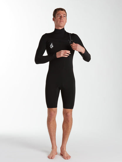 Modulator 2/2 mm Long Sleeve Chest Zip Spring Wetsuit - Black