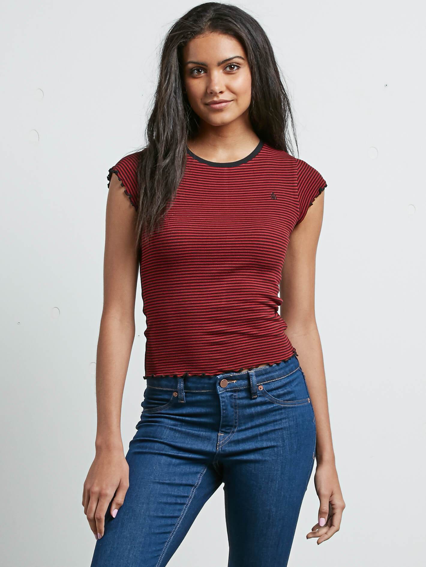 Colder Shoulder T-Shirt - Chili Red