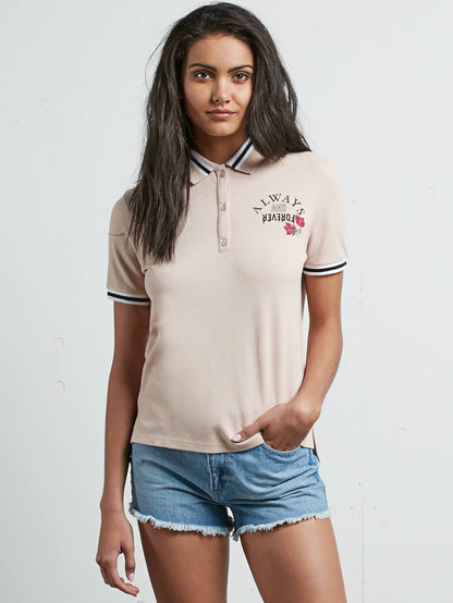 Pique Boo Short Sleeve Polo - Mushroom
