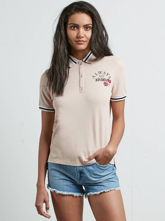 Pique Boo Short Sleeve Polo - Mushroom