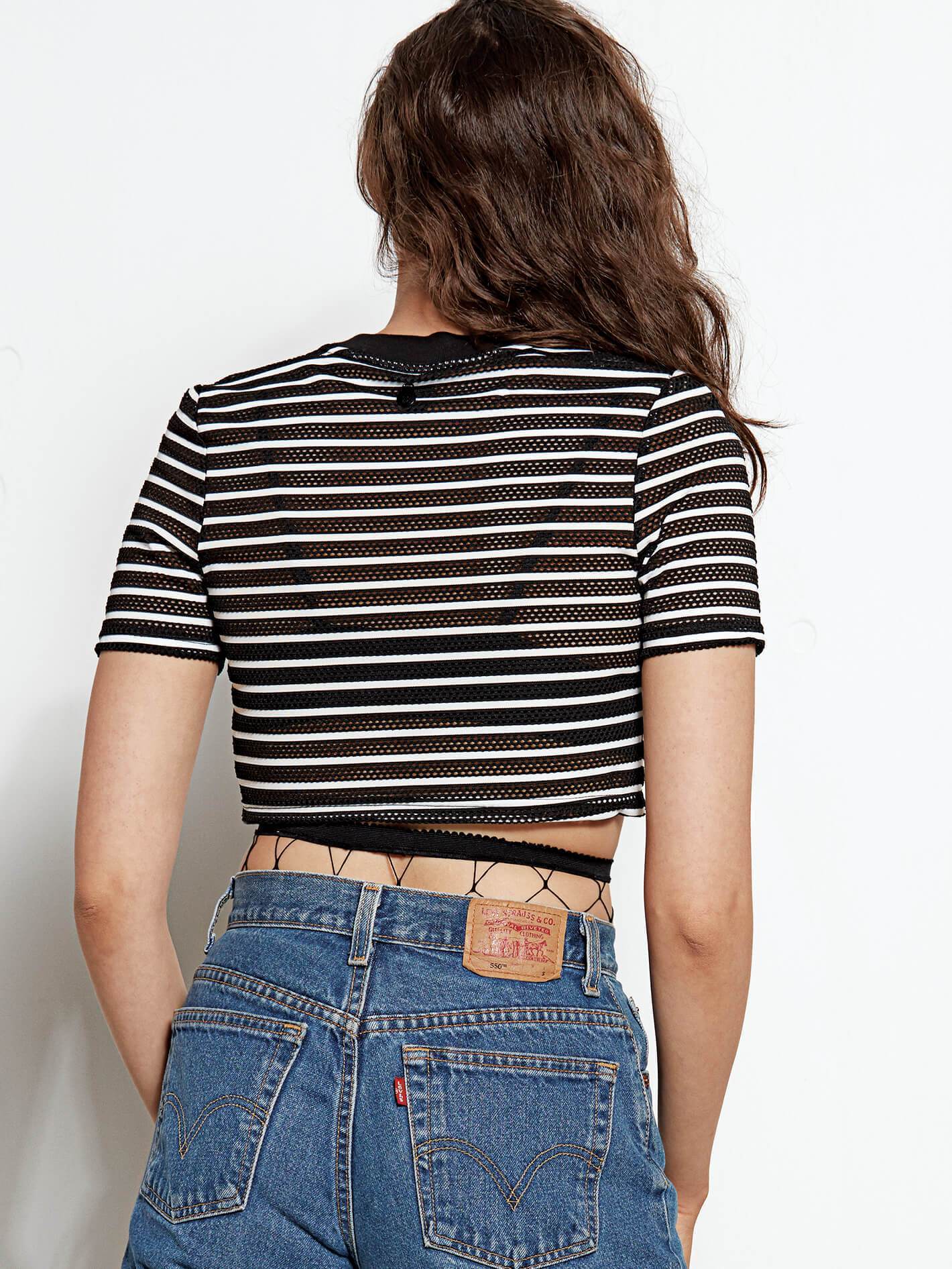 Stripe Row Tee - Black Combo