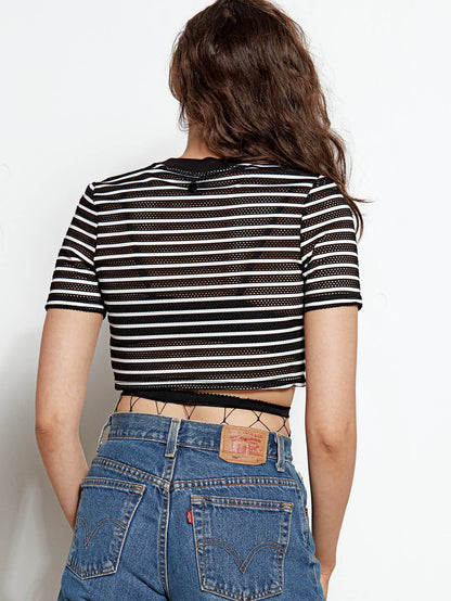 Stripe Row Tee - Black Combo