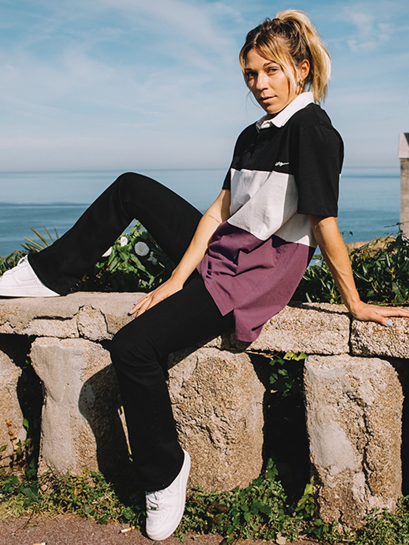 Coco Ho Polo Shirt - BLACK WHITE