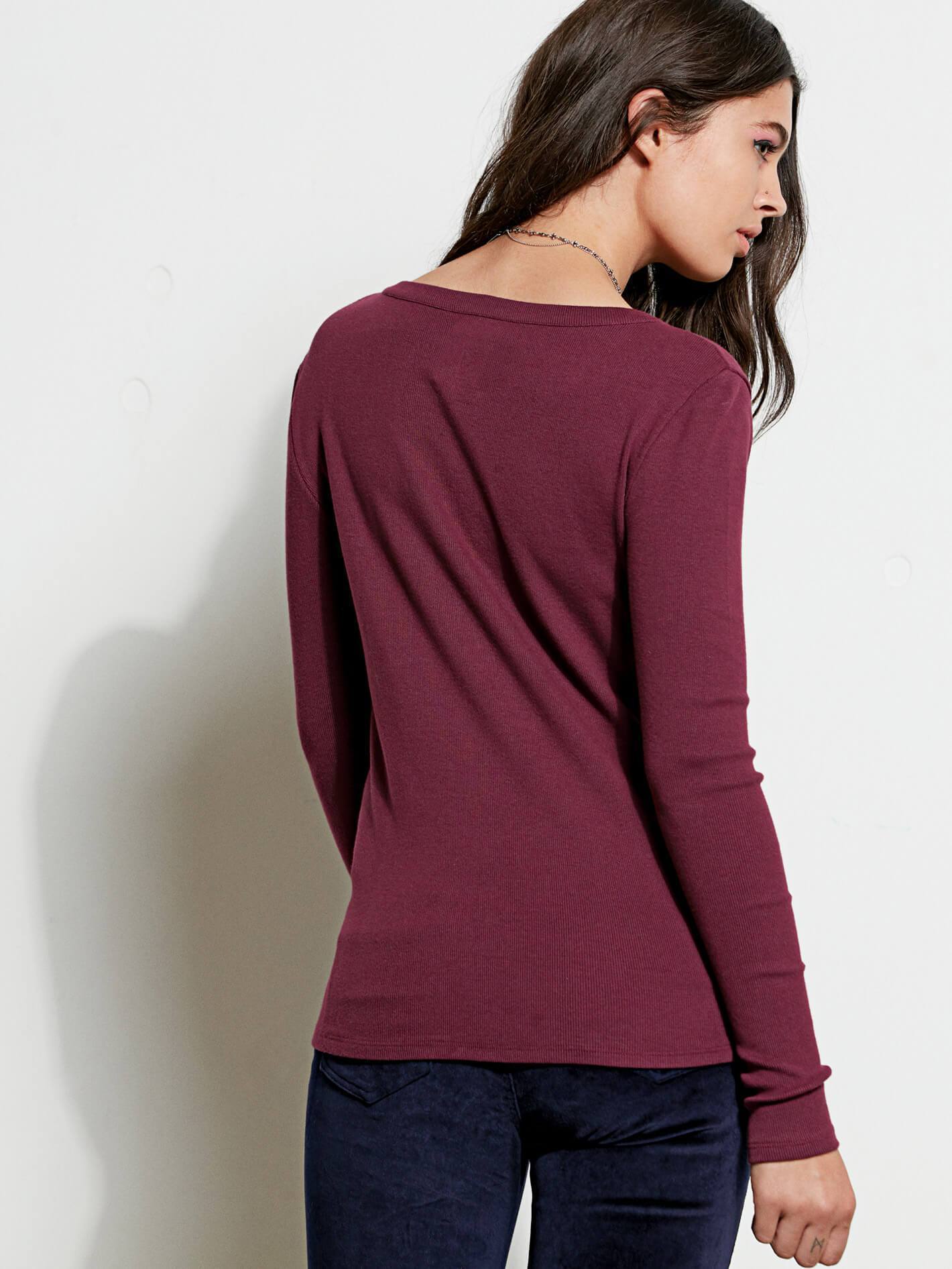 GMJ Rib Long Sleeve Top - Mulberry