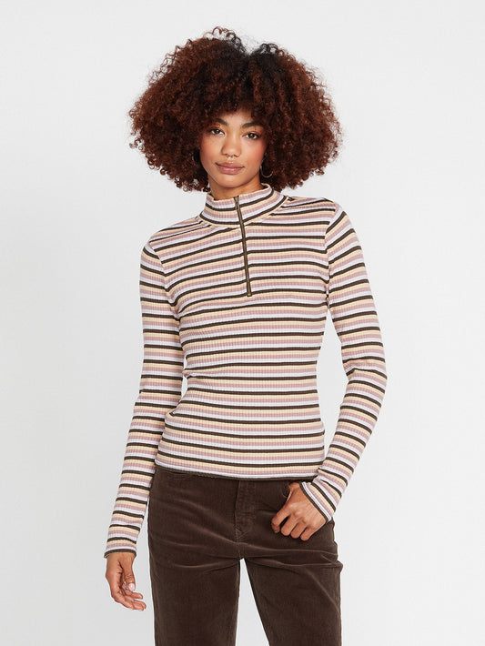 Stone Checked Top - ESPRESSO