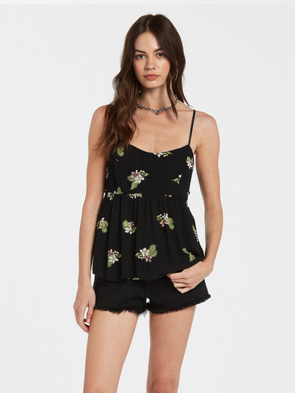 Happy Clouds Cami - BLACK