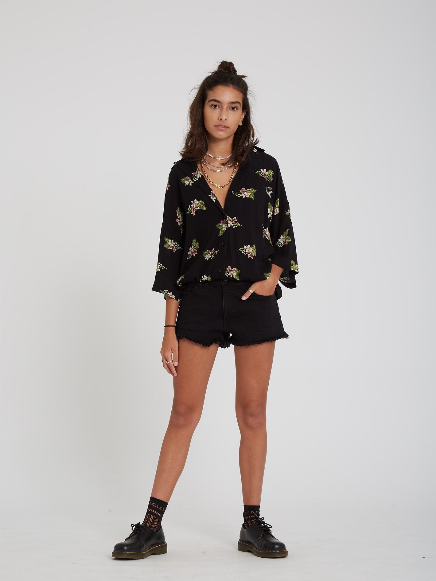 Stormy Woven Shirt - BLACK